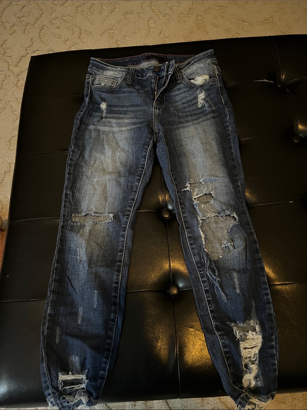 Cello Dark Blue Distressed Boyfriend Jeans